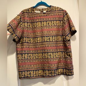 CHAUS MAUVE/NAVY/GOLD SHIRT (A-22)